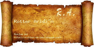 Rotter Arián névjegykártya